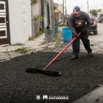 Gobierno de Matamoros realiza mejoramiento vial en la Col. Fundadores