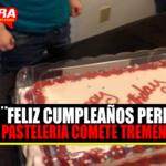 Se llevó una tremenda sorpresa al ver su pastel de cumpleaños y el mensaje que tenía escrito