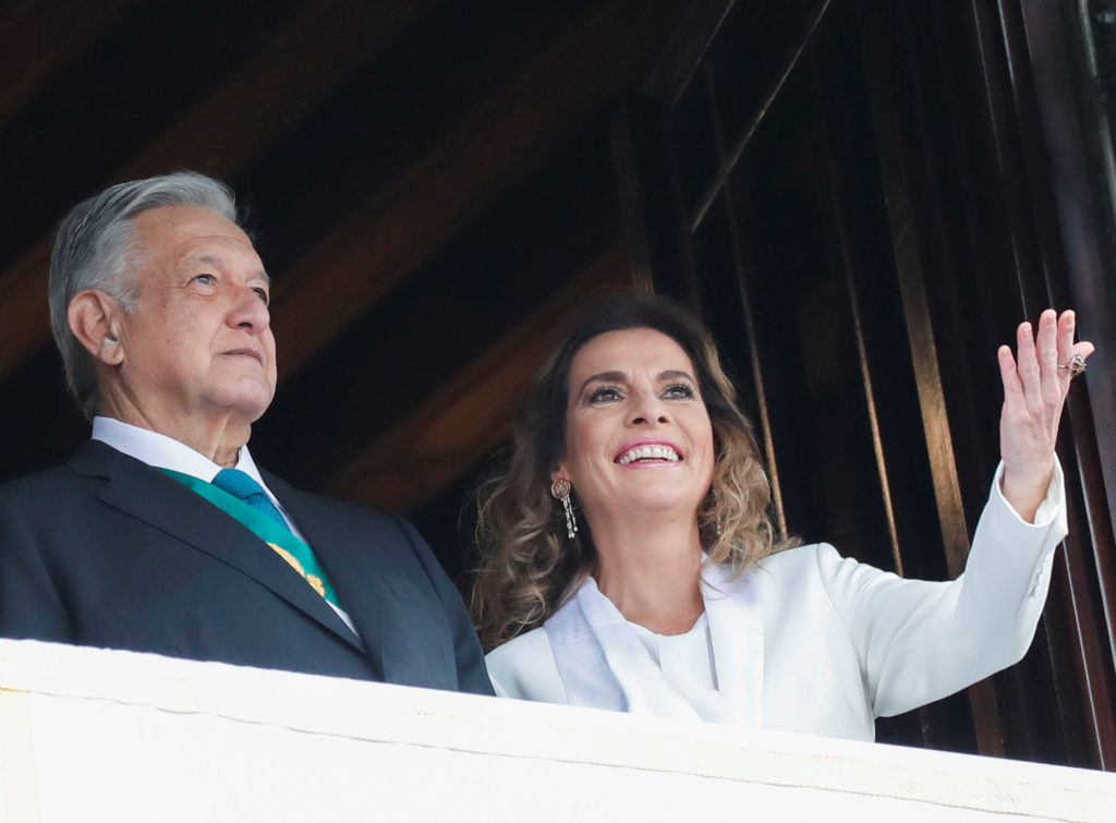 Military parade to celebrate Independence Day at Zocalo Square in downtown Mexico City