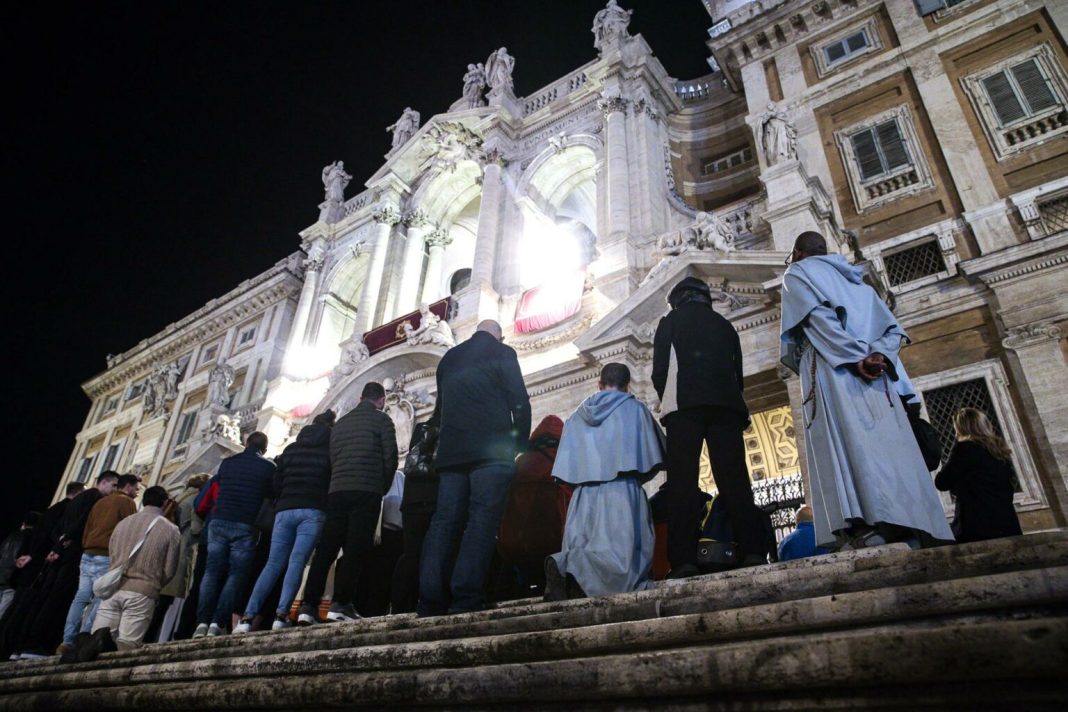 Rosary prayer in St. Peter's Square following Pope Francis' death